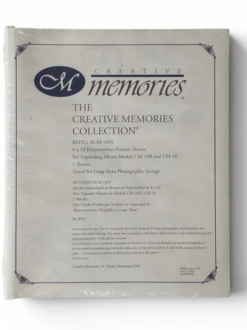 Creative Memories Scrapbook Page Refills 8x10 Ruled, White,‎ & Portrait Sleeves
